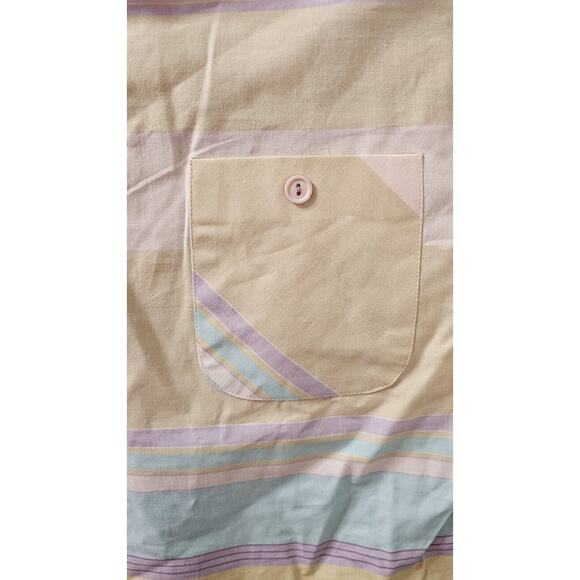 Vintage with TAGS Cristin Stevens Purple Teal Yellow Shirt Short Sleeve 13 14 L - Picture 4 of 4